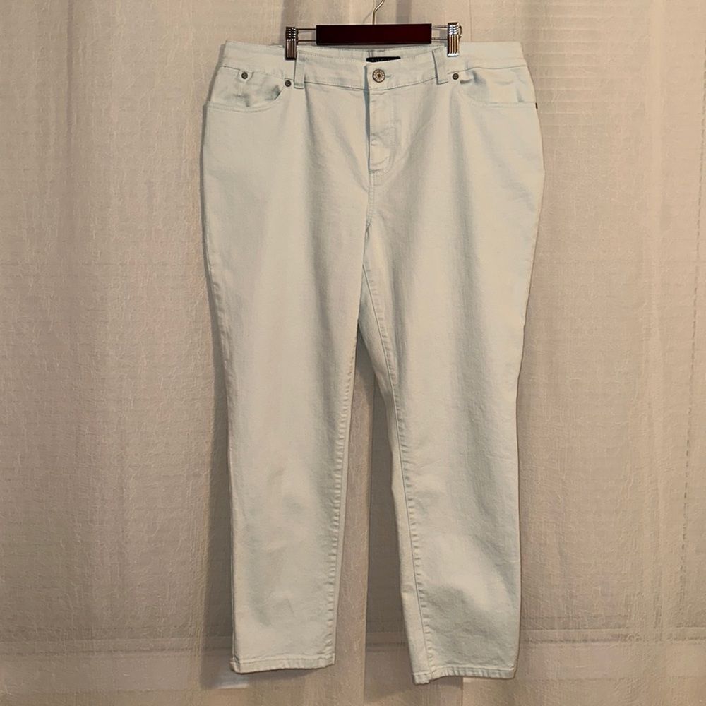 Talbots 14P Mint Green Five Pocket Stretch Jeans Simply Flattering Collection